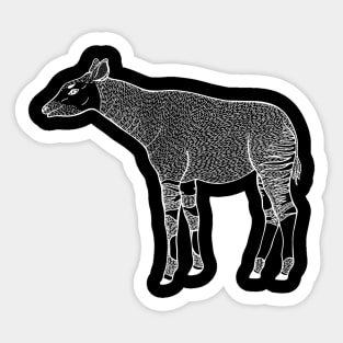 Okapi Ink Art - African animal drawing - black and white Sticker